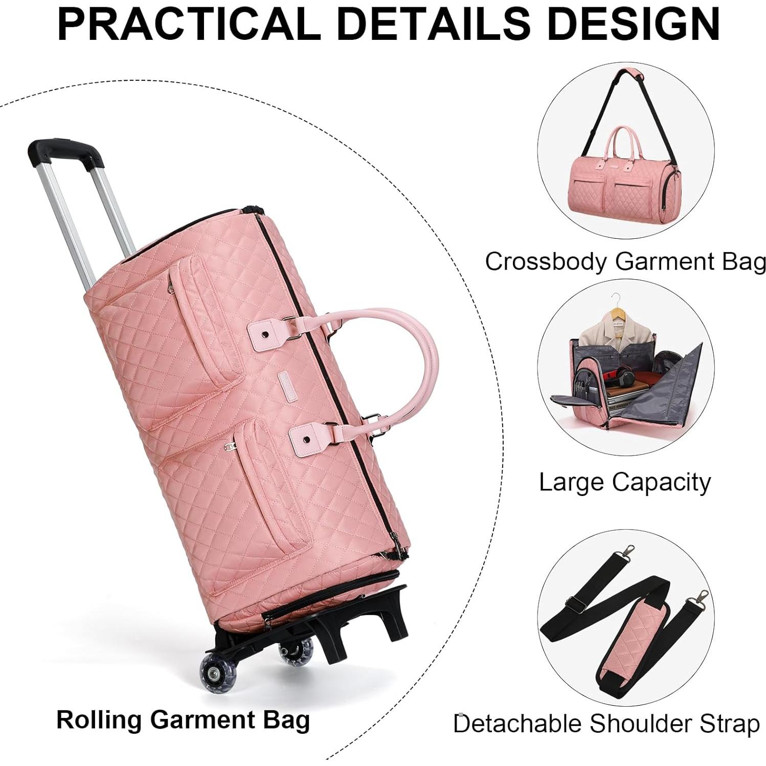 Bolsa de Ropa Rodante RackVibe 3 en 1 Rosa 45L