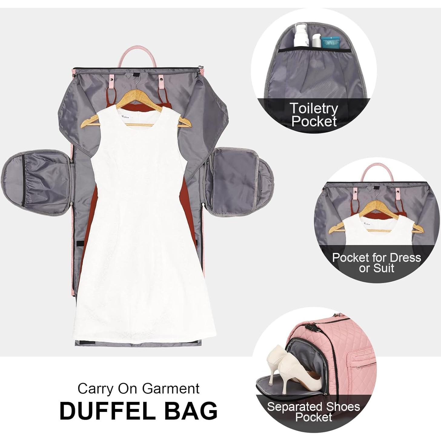 Bolsa de Ropa Rodante RackVibe 3 en 1 Rosa 45L