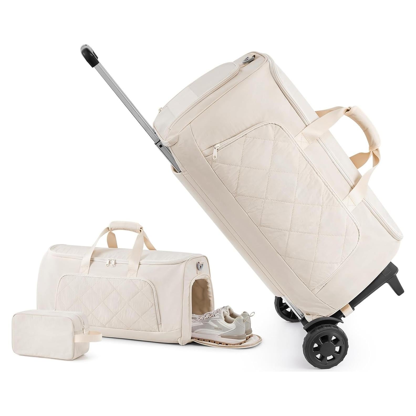 Bolsa de viaje rodante 3 en 1 beige ET24B428C