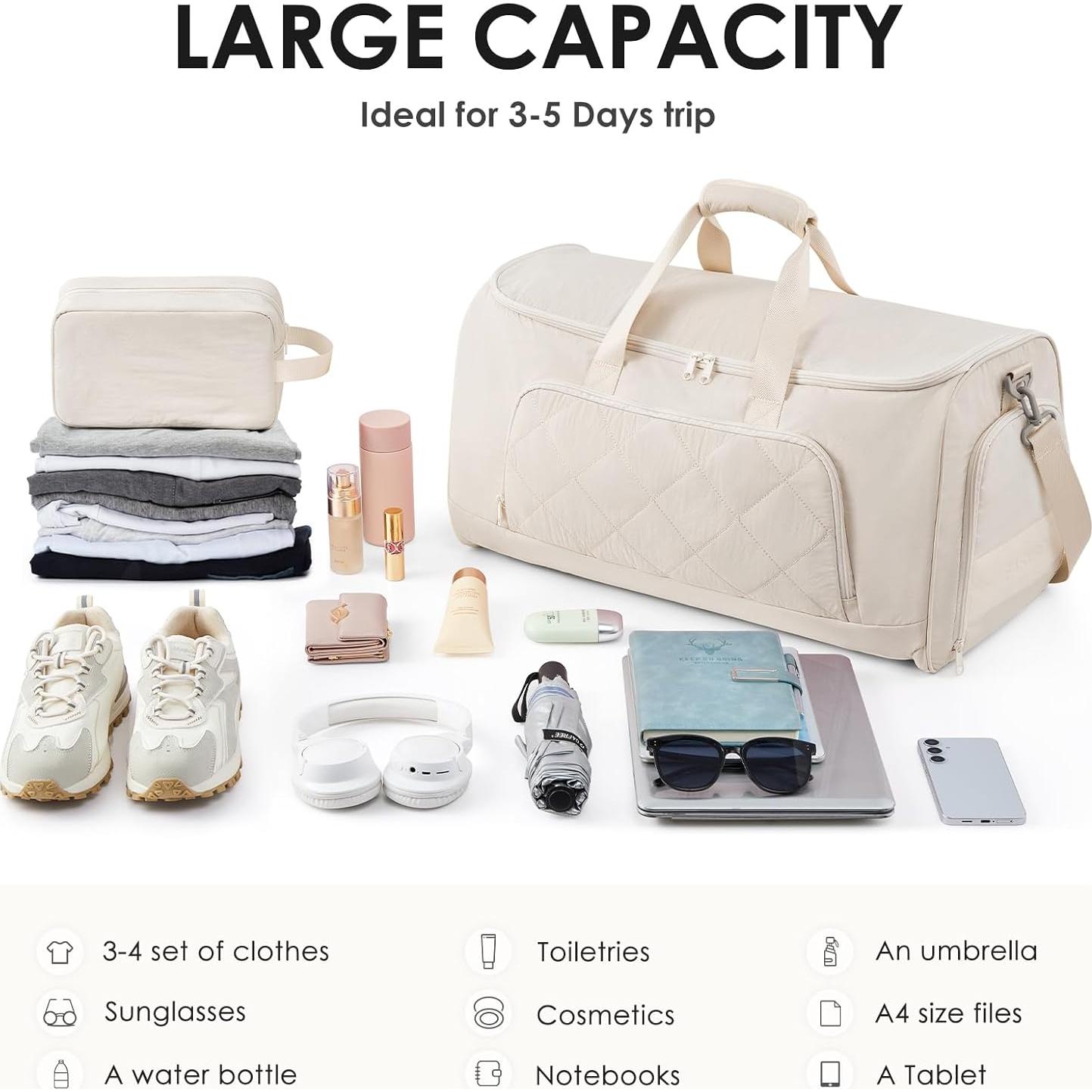 Bolsa de viaje rodante 3 en 1 beige ET24B428C