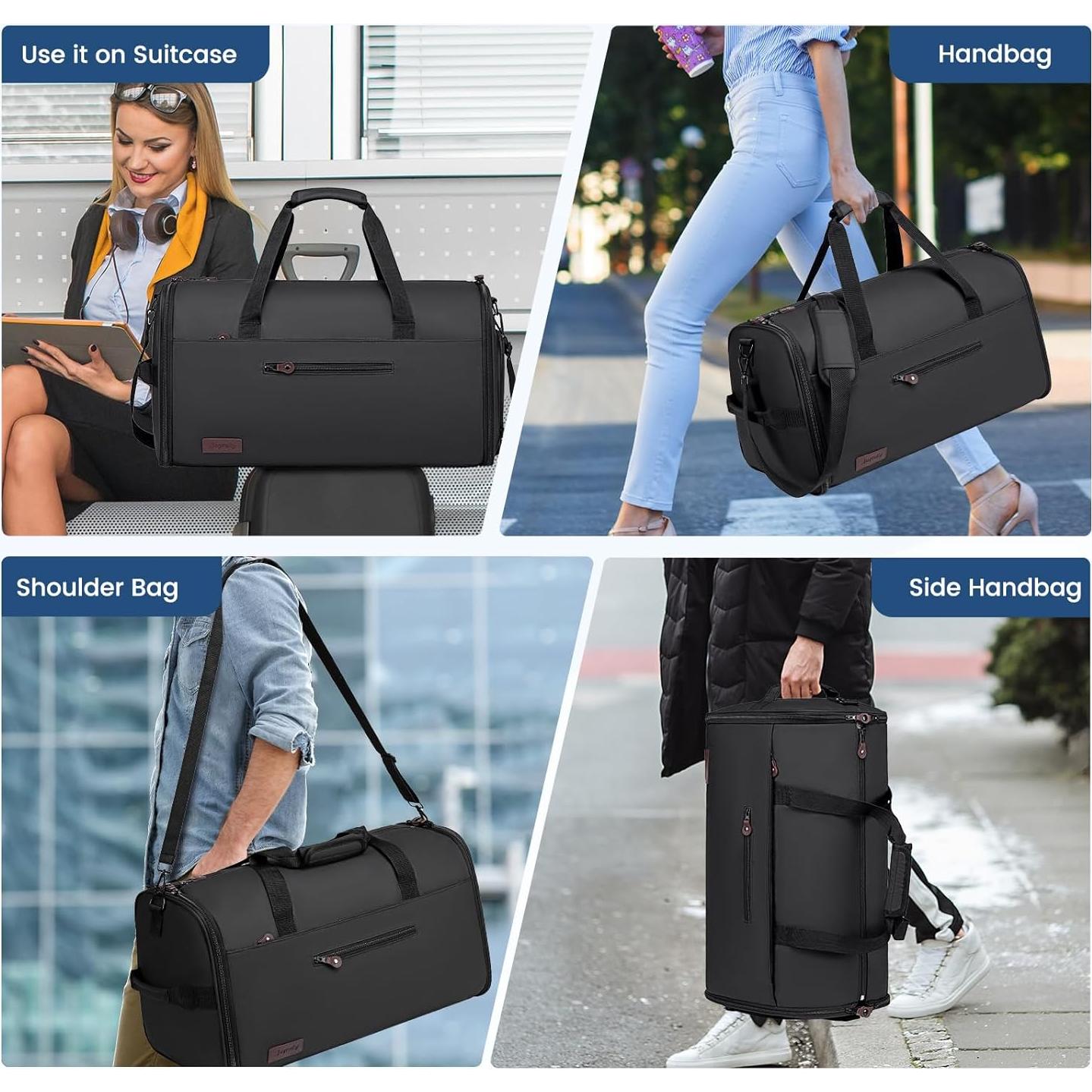 Bolsa de Ropa Duffle Joyrally 2 en 1 Impermeable Negra