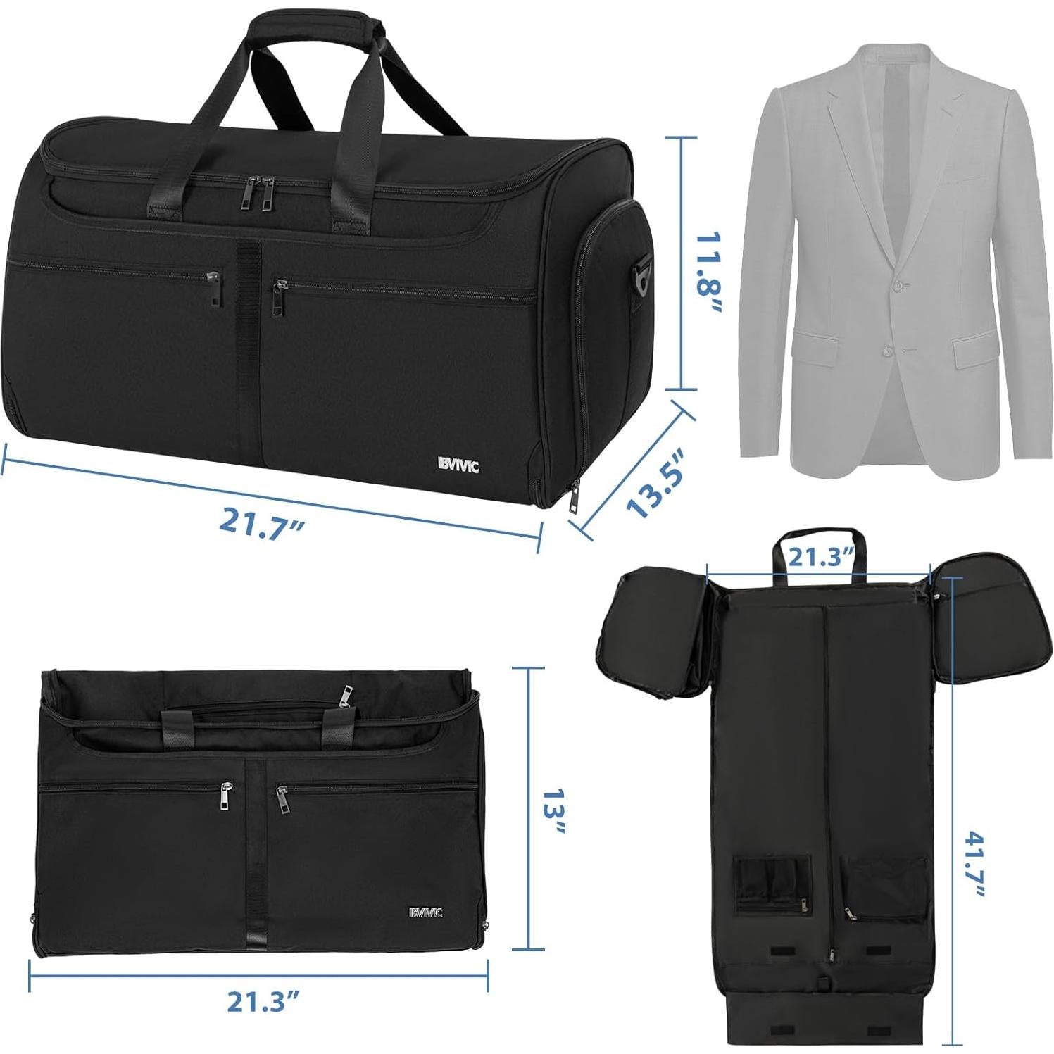 Bolsa de viaje duffle IBVIVIC Reise-Kleidersack negra 2 en 1