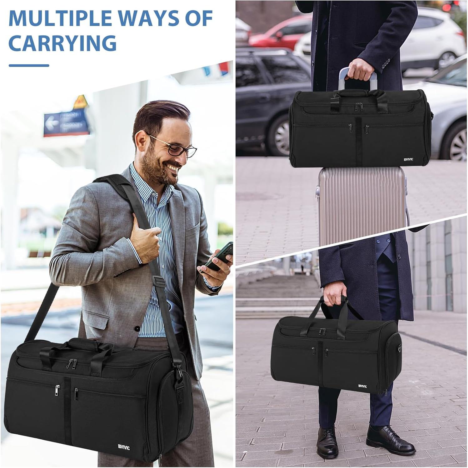 Bolsa de viaje duffle IBVIVIC Reise-Kleidersack negra 2 en 1