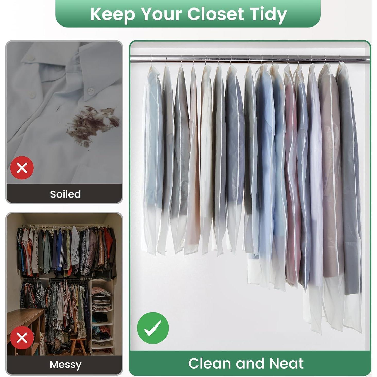 Bolsa de Ropa Translúcida Carbrea - 15 Paquetes 61x102/119/140 cm