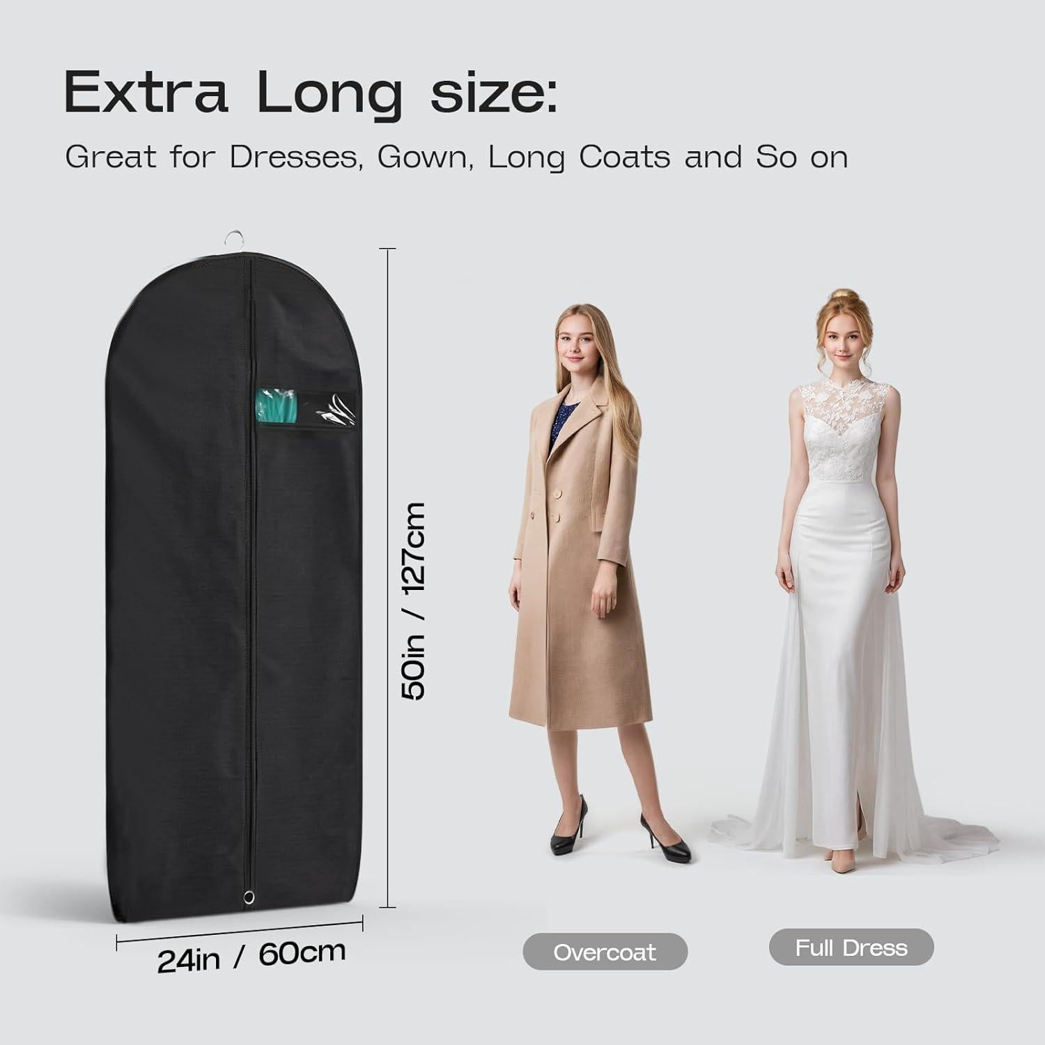 3 Pack Bolsas de Ropa de Viaje Hopack 101.6 cm Negro