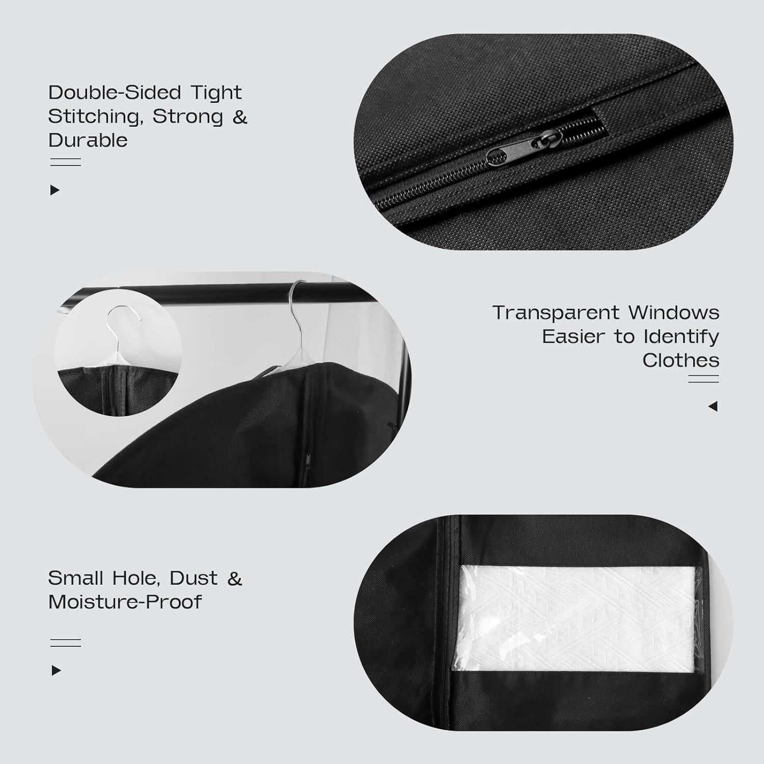 3 Pack Bolsas de Ropa de Viaje Hopack 101.6 cm Negro