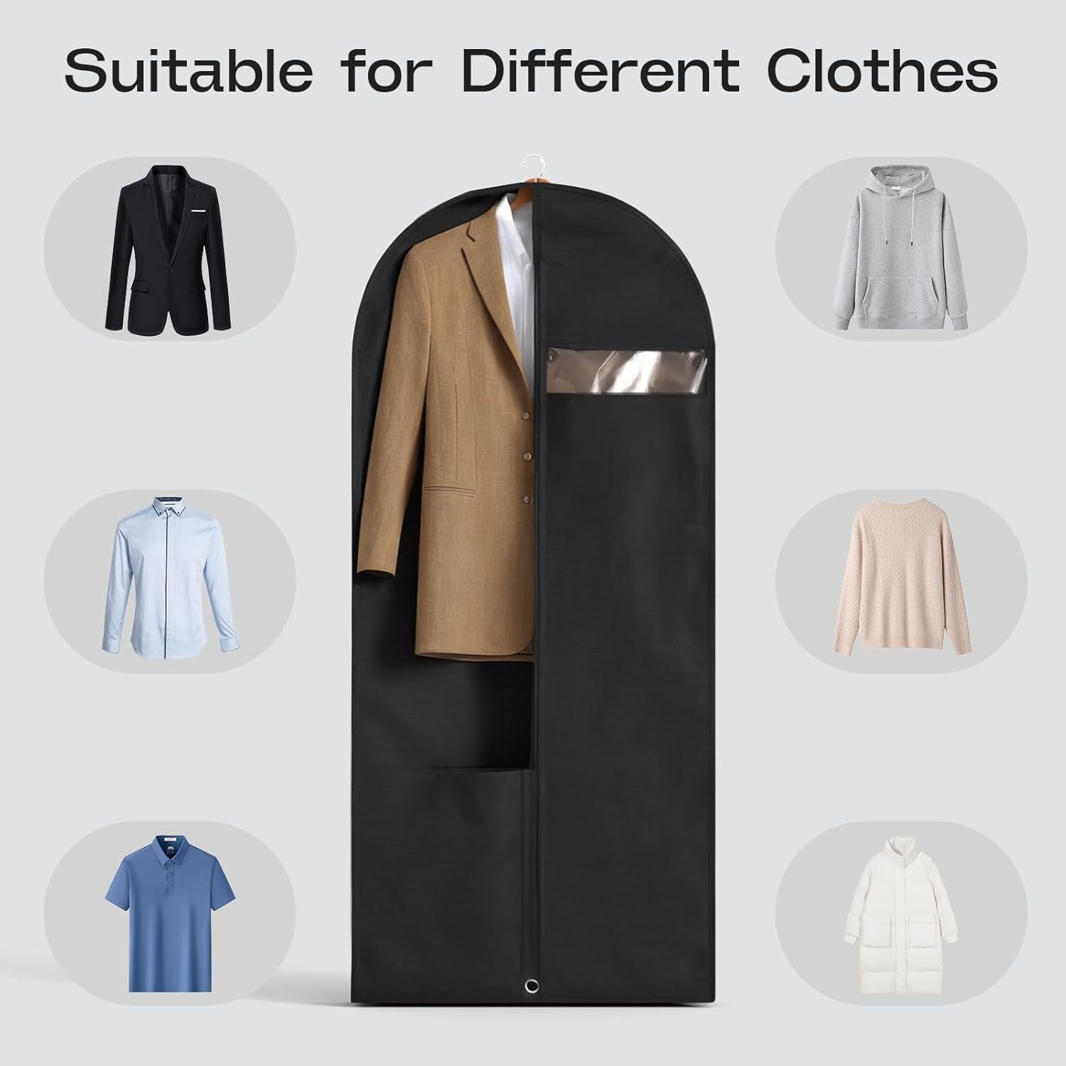 3 Pack Bolsas de Ropa de Viaje Hopack 101.6 cm Negro