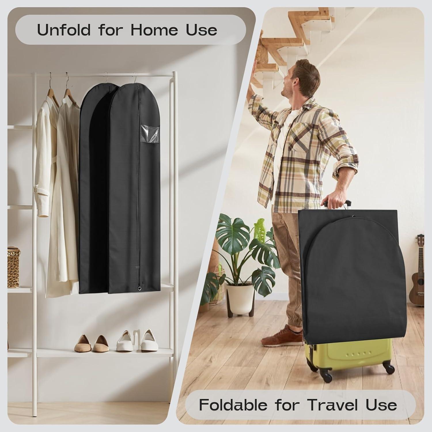 3 Pack Bolsas de Ropa de Viaje Hopack 101.6 cm Negro