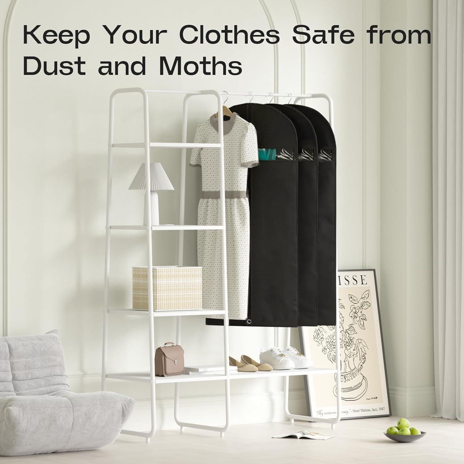 3 Pack Bolsas de Ropa de Viaje Hopack 101.6 cm Negro