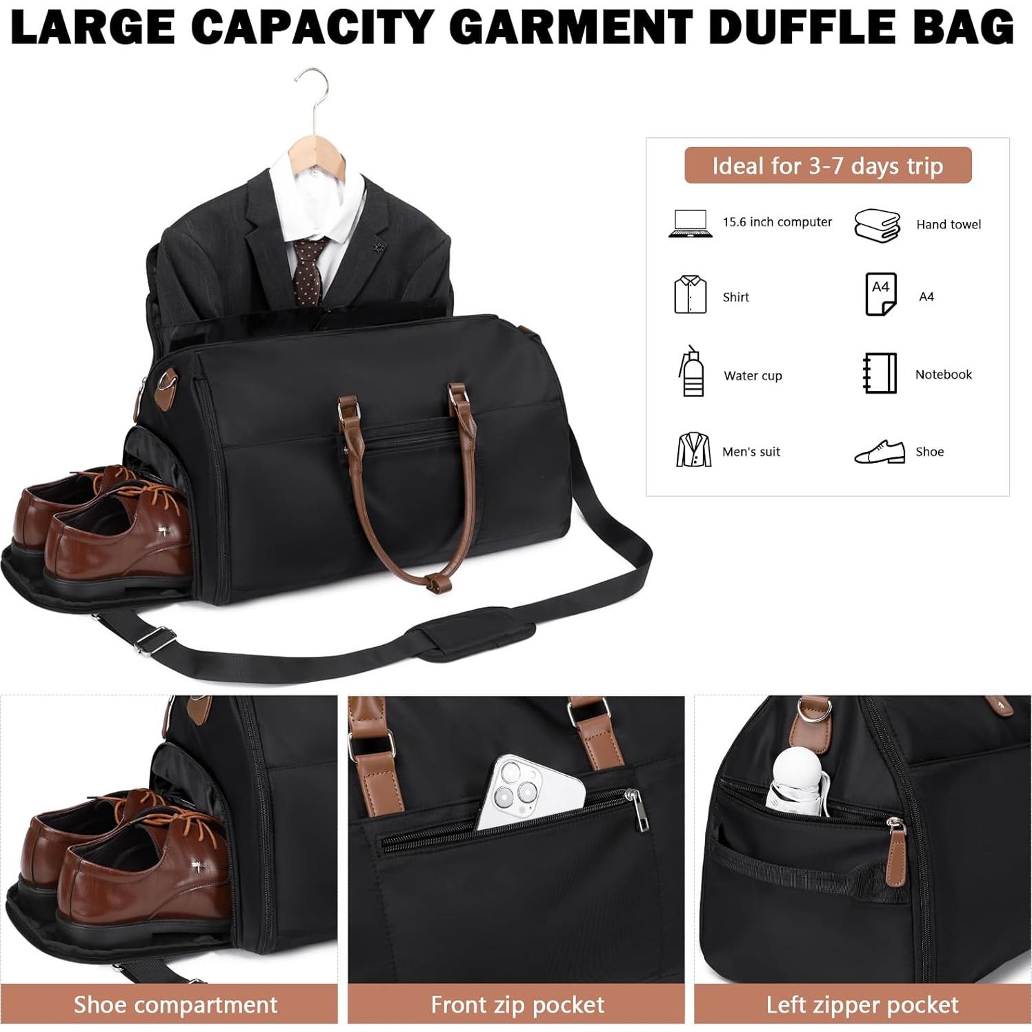 Bolsa Duffle Myhozee 3 en 1 Verde para Viaje y Traje