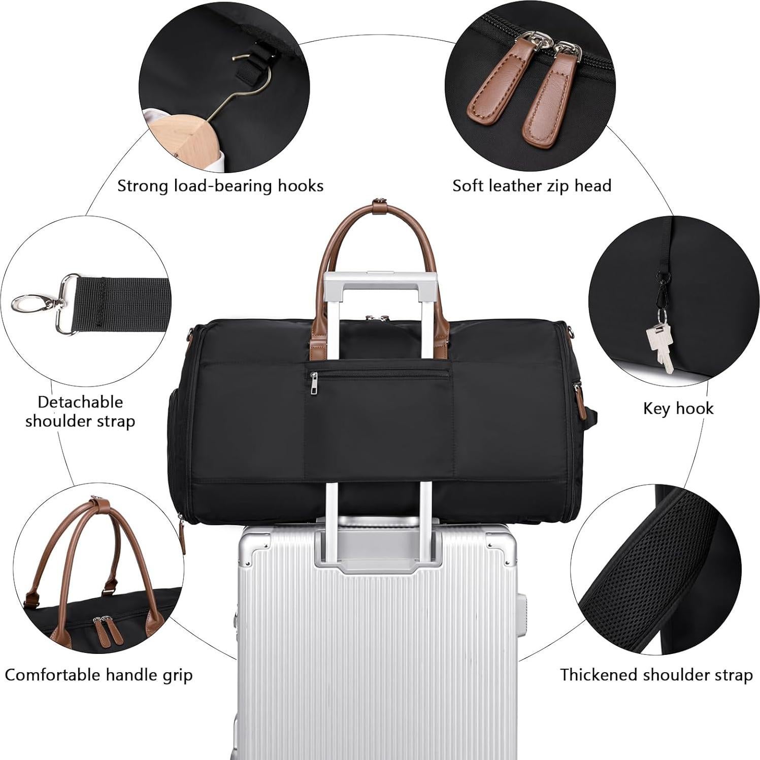 Bolsa Duffle Myhozee 3 en 1 Verde para Viaje y Traje