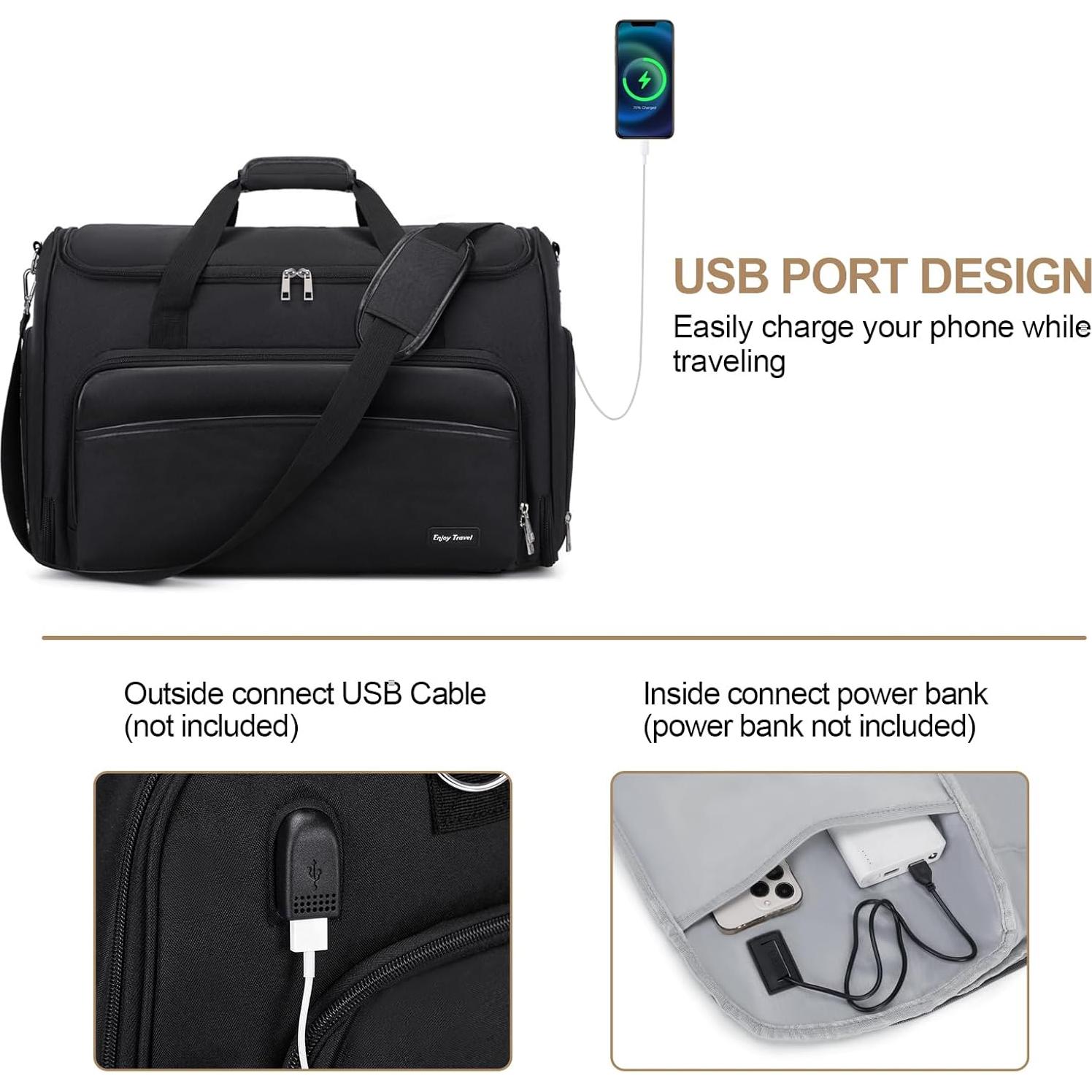 Bolsa Duffle Convertible 4 en 1 Bevalsa Negra 55L