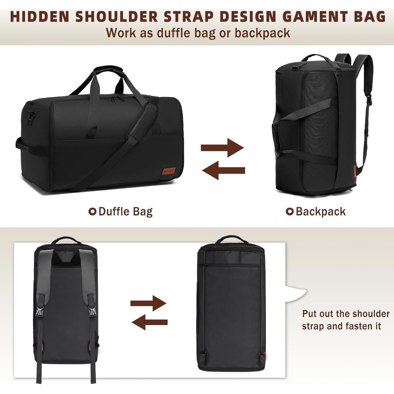 Bolsa de Ropa de Viaje BOLOSTA 3 en 1 Impermeable 55L