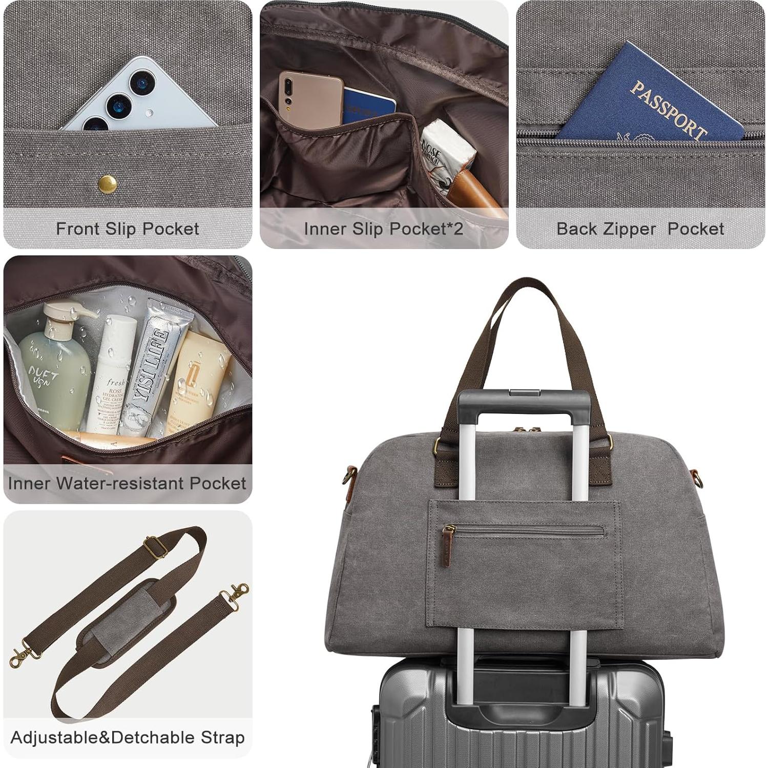 Bolsa de Viaje Duffle S-ZONE 2 en 1 Lona Gris 58.5x108.5 cm