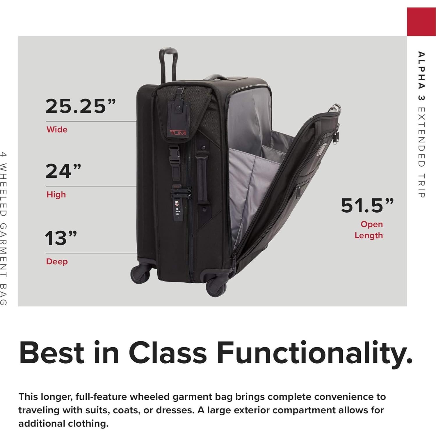 Bolsa de Ropa TUMI Alpha Extended Trip 4 Ruedas Negra