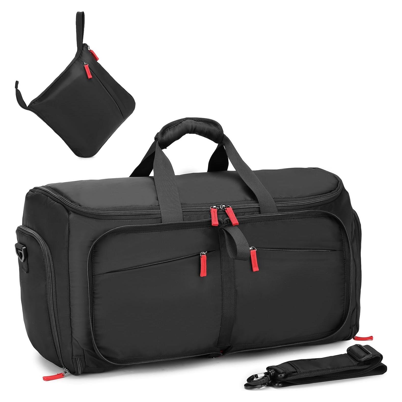 Bolsa de Ropa de Viaje Plegable Seyfocnia 55L con Compartimento para Zapatos