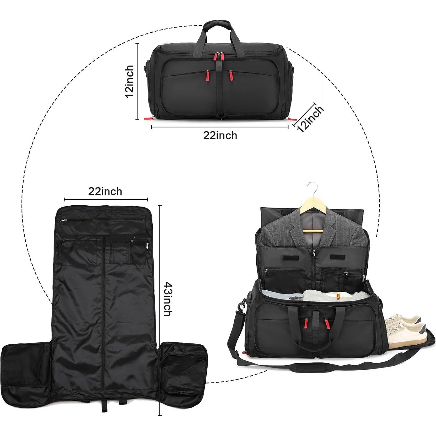 Bolsa de Ropa de Viaje Plegable Seyfocnia 55L con Compartimento para Zapatos
