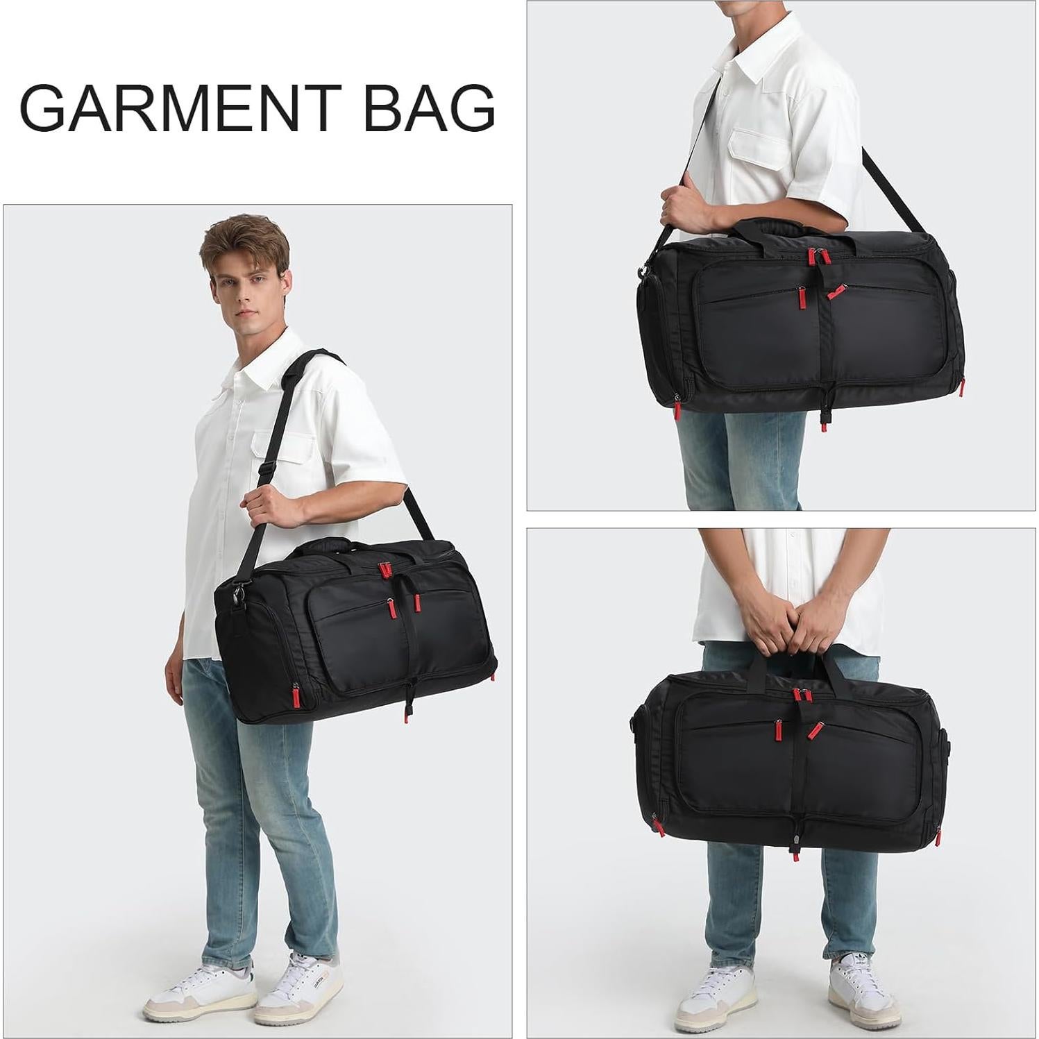 Bolsa de Ropa de Viaje Plegable Seyfocnia 55L con Compartimento para Zapatos