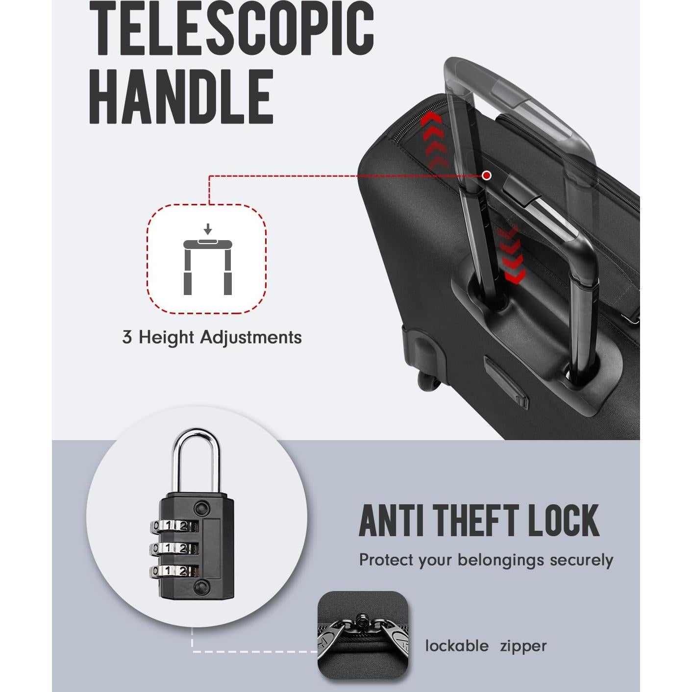 Bolsa de Ropa Rodante MATEIN con Compartimento para Laptop 43.9 cm