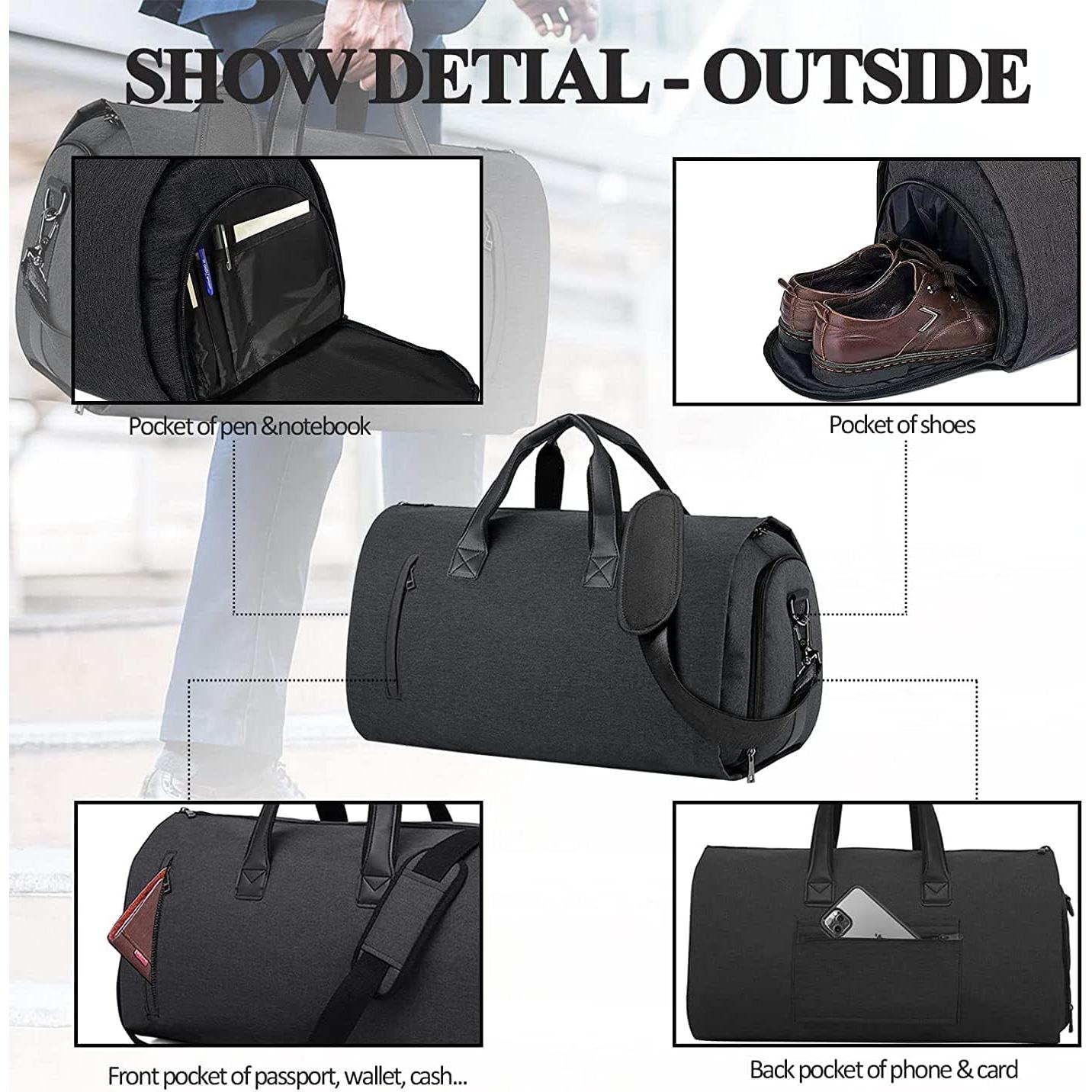 Bolsa de Ropa Duffel MOVOYEE 45L - Convertible con Compartimento para Zapatos