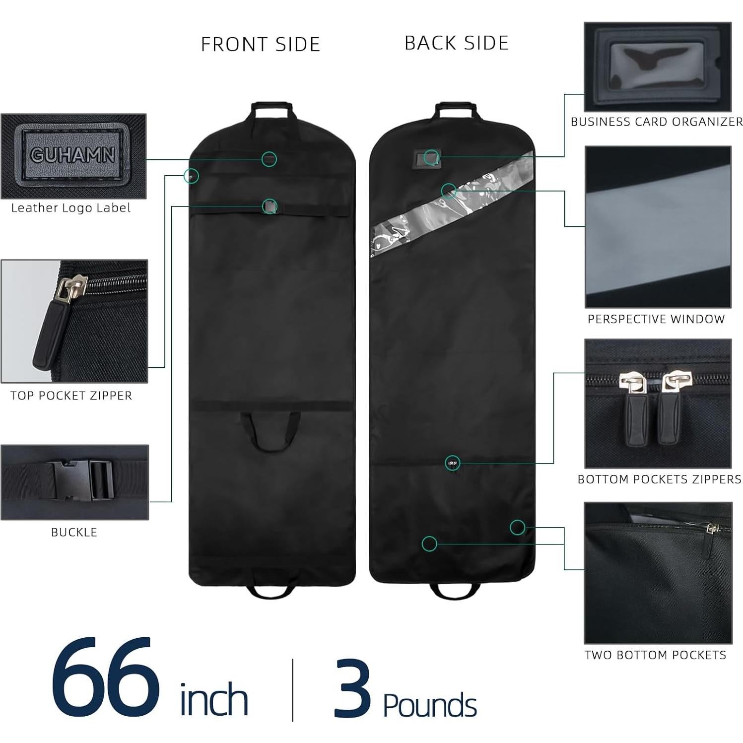 Bolsa de Ropa Plegable GUHAMN 167.6 cm para Vestidos y Trajes