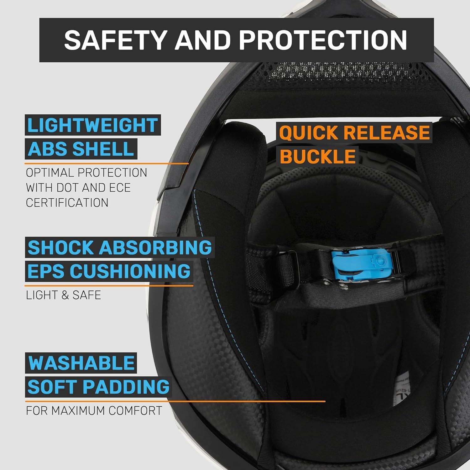 Casco Modular Westt Torque Doble Visera 1.55 kg Blanco