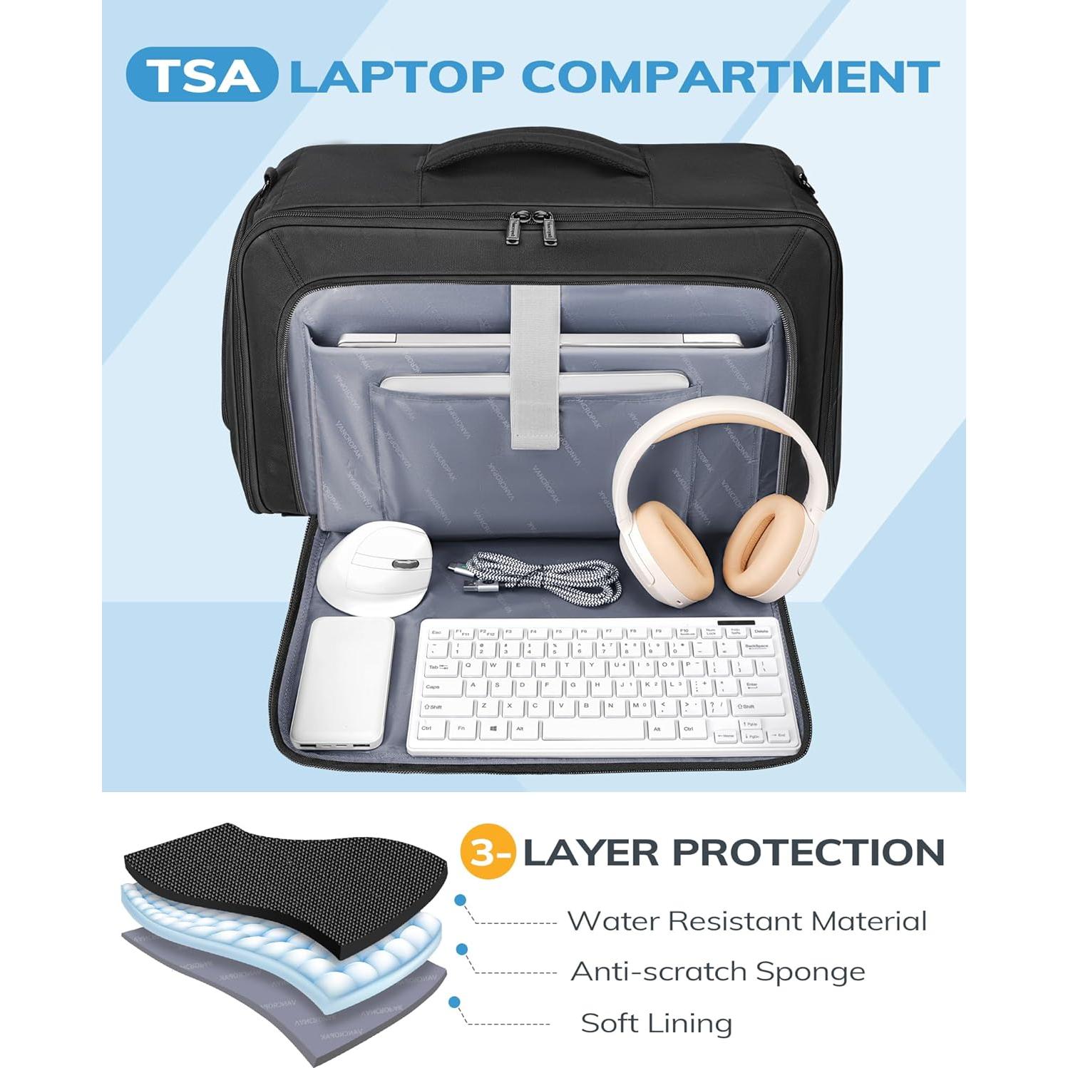 Bolsa de Ropa Convertible Vancropak para Viaje 15.6" Negro