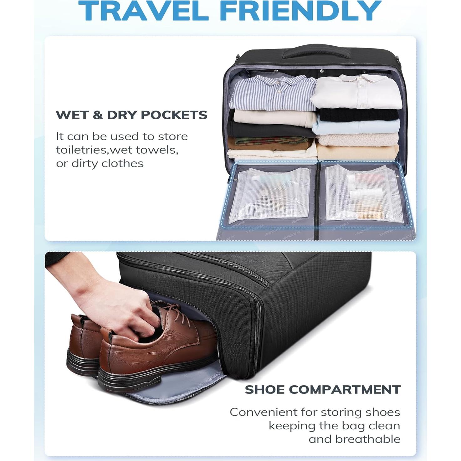 Bolsa de Ropa Convertible Vancropak para Viaje 15.6" Negro