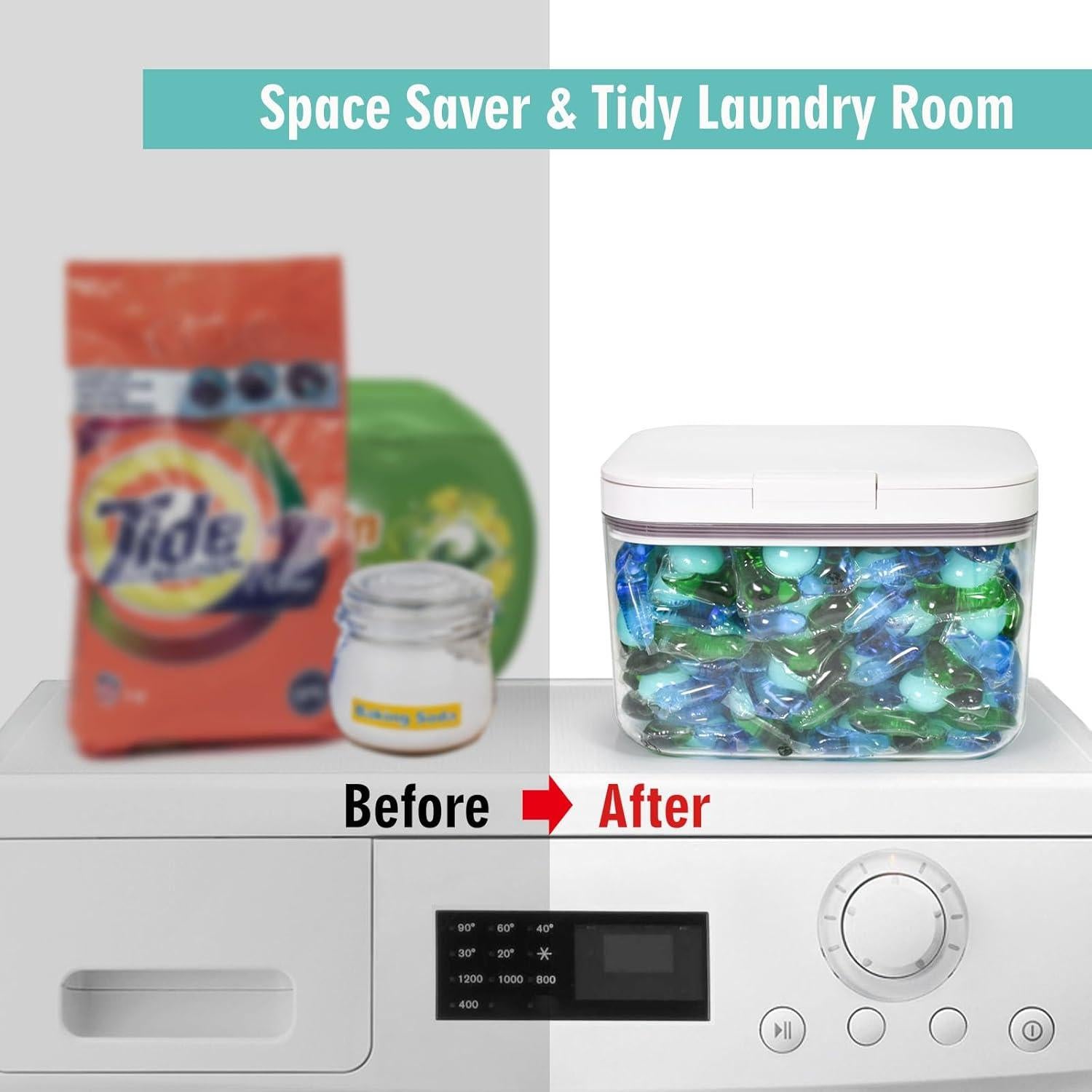 Contenedor de Almacenamiento para Cápsulas de Lavandería Pensino 2.8L