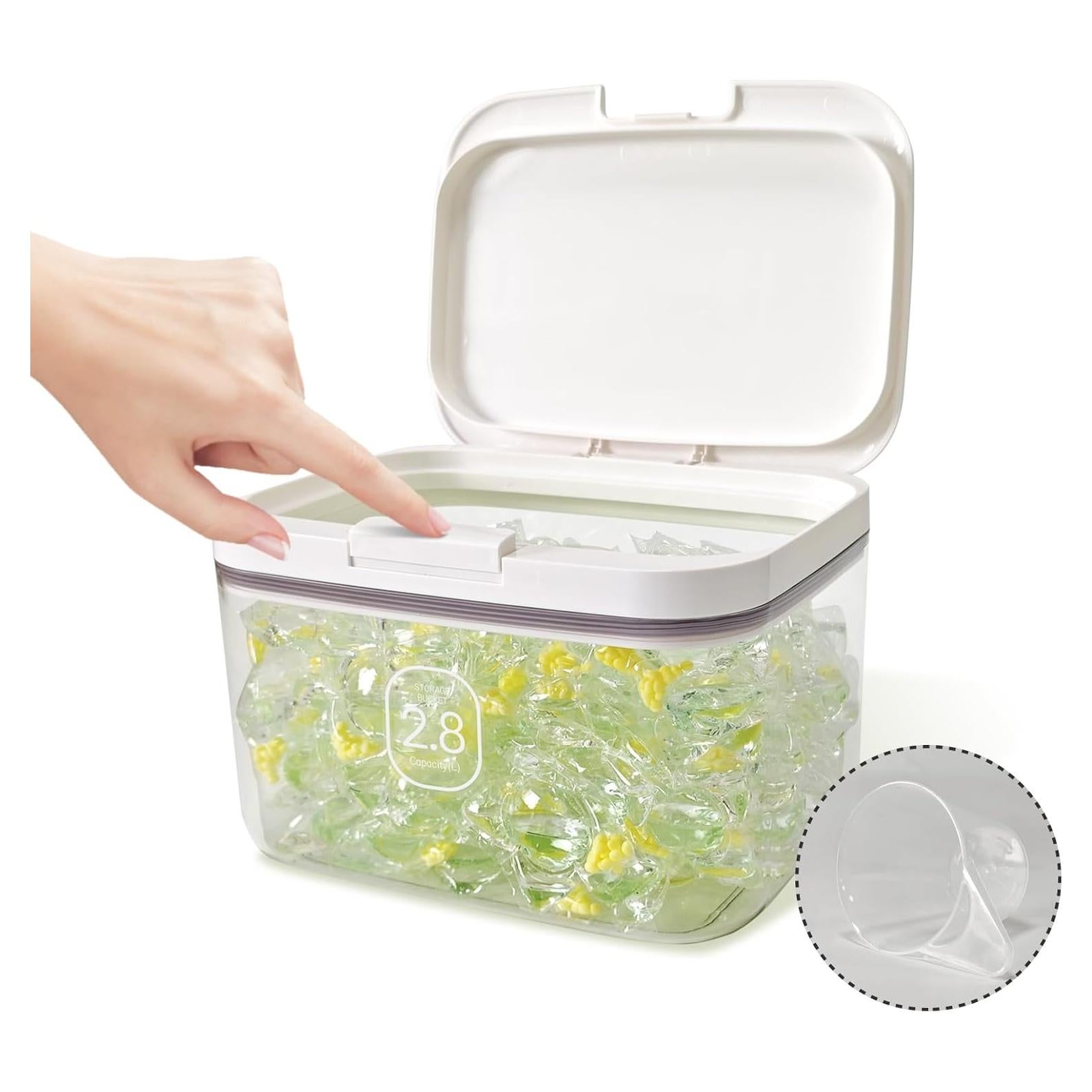 Contenedor de cápulas de lavandería Gute 2.8L con tapa sellada