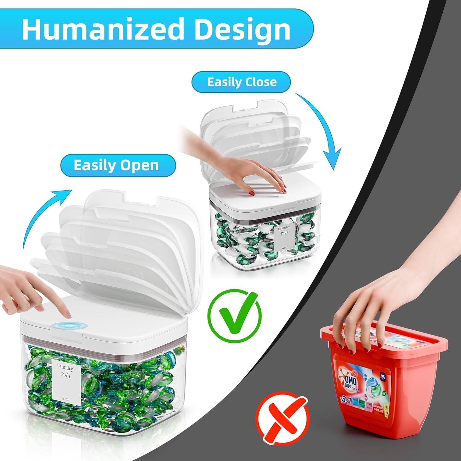 Contenedor de cápulas de lavandería Hordely 94oz transparente