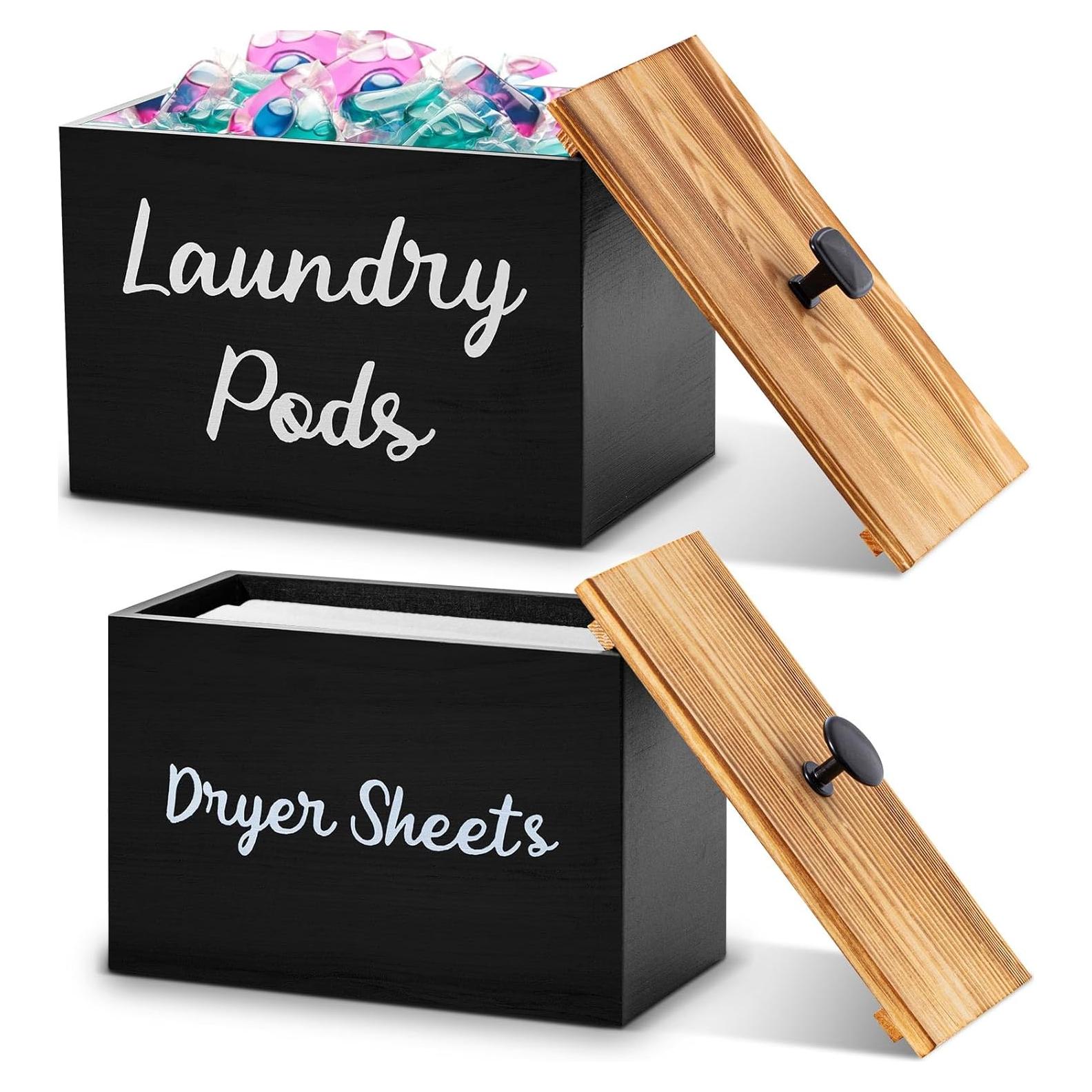 Soporte y Contenedor de Almacenamiento Dandat - Madera Negra