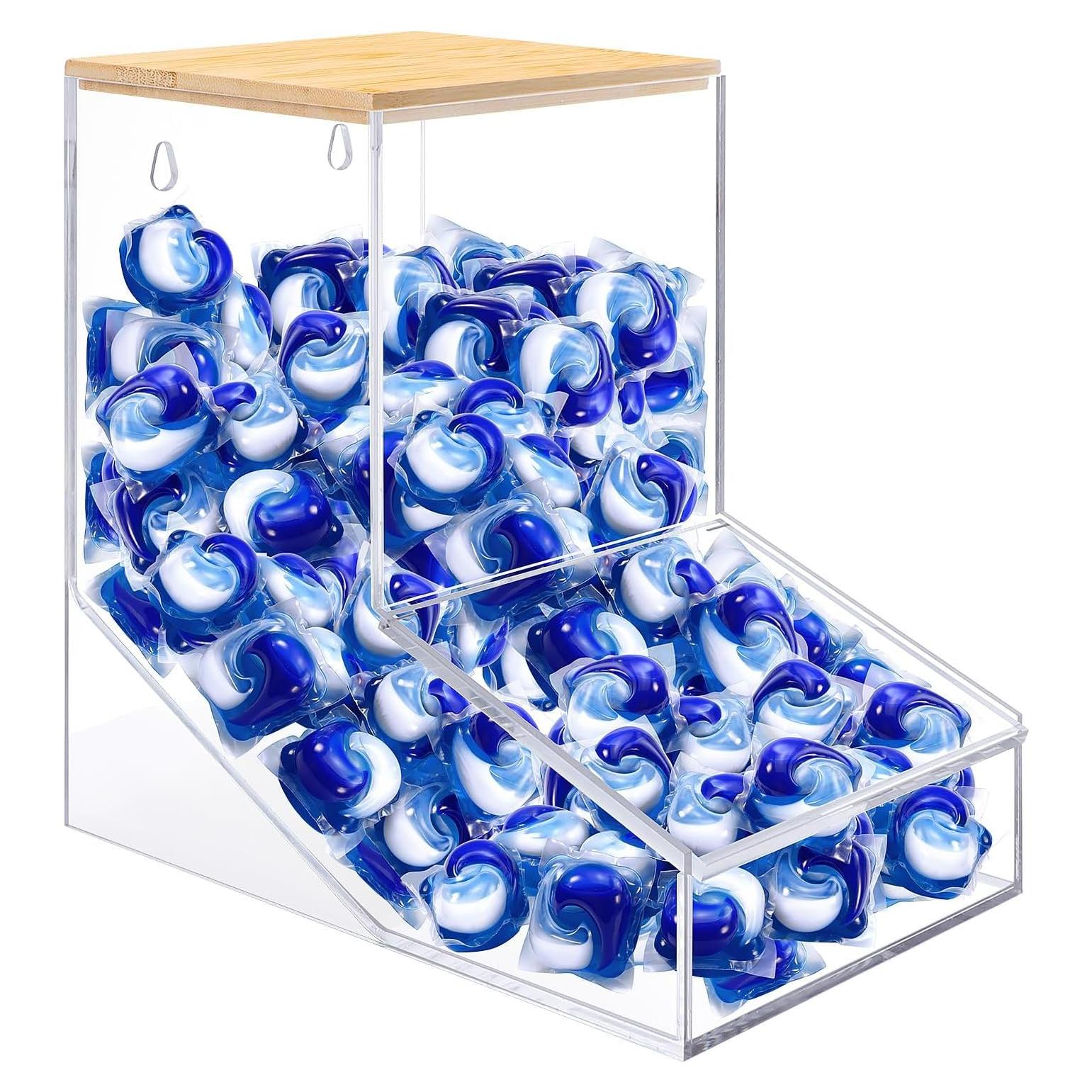 Dispensador de cápsulas de lavandería TCJJ acrílico 20.3x19.8x12.9cm