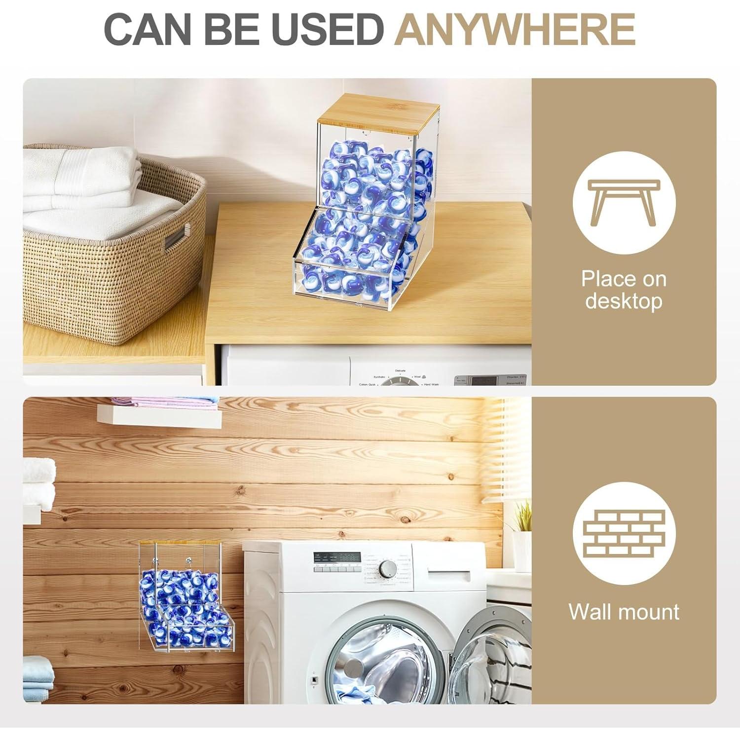 Dispensador de cápsulas de lavandería TCJJ acrílico 20.3x19.8x12.9cm