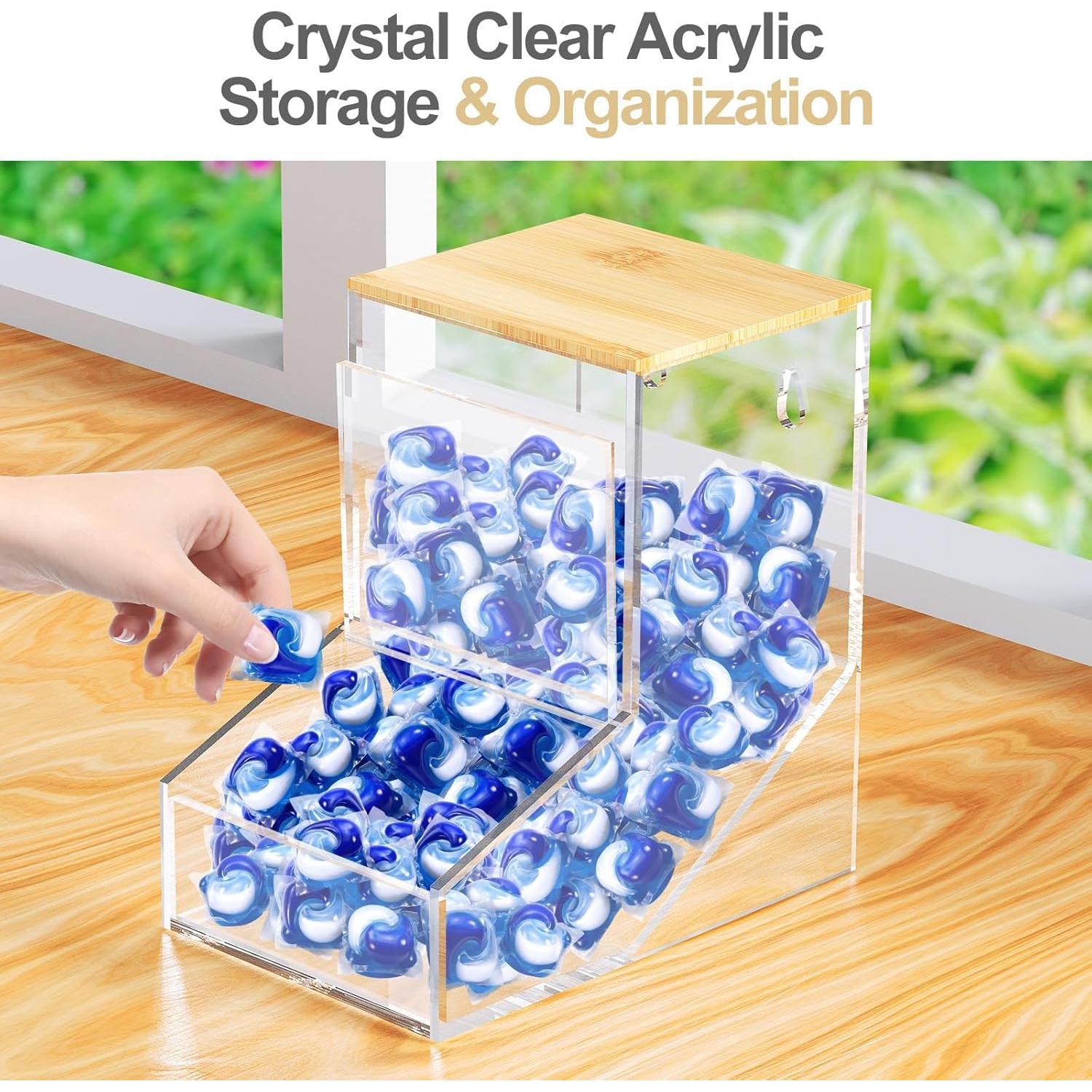 Dispensador de cápsulas de lavandería TCJJ acrílico 20.3x19.8x12.9cm