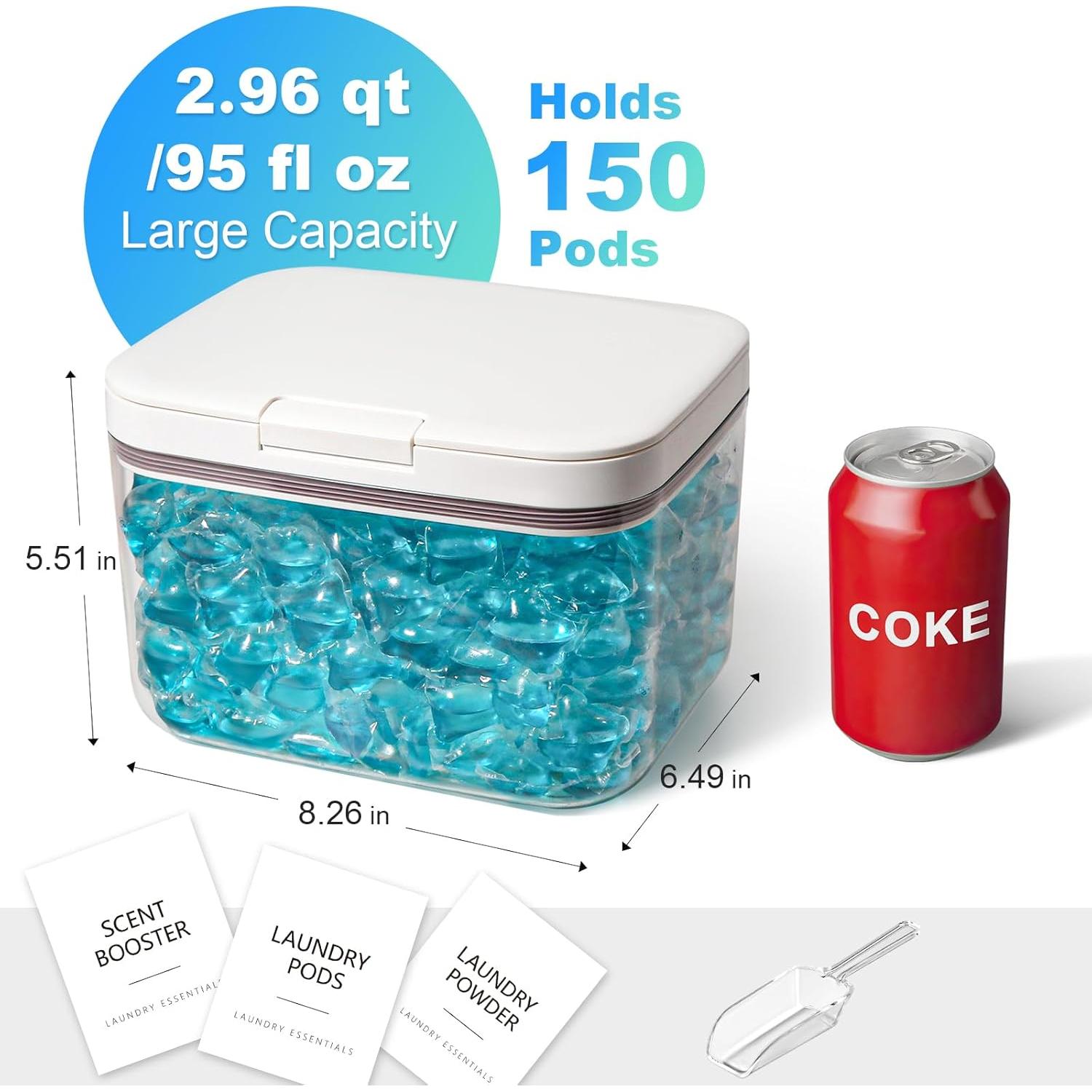 Contenedor de Cápsulas de Lavandería ALPIRIRAL 2.81 L Blanco