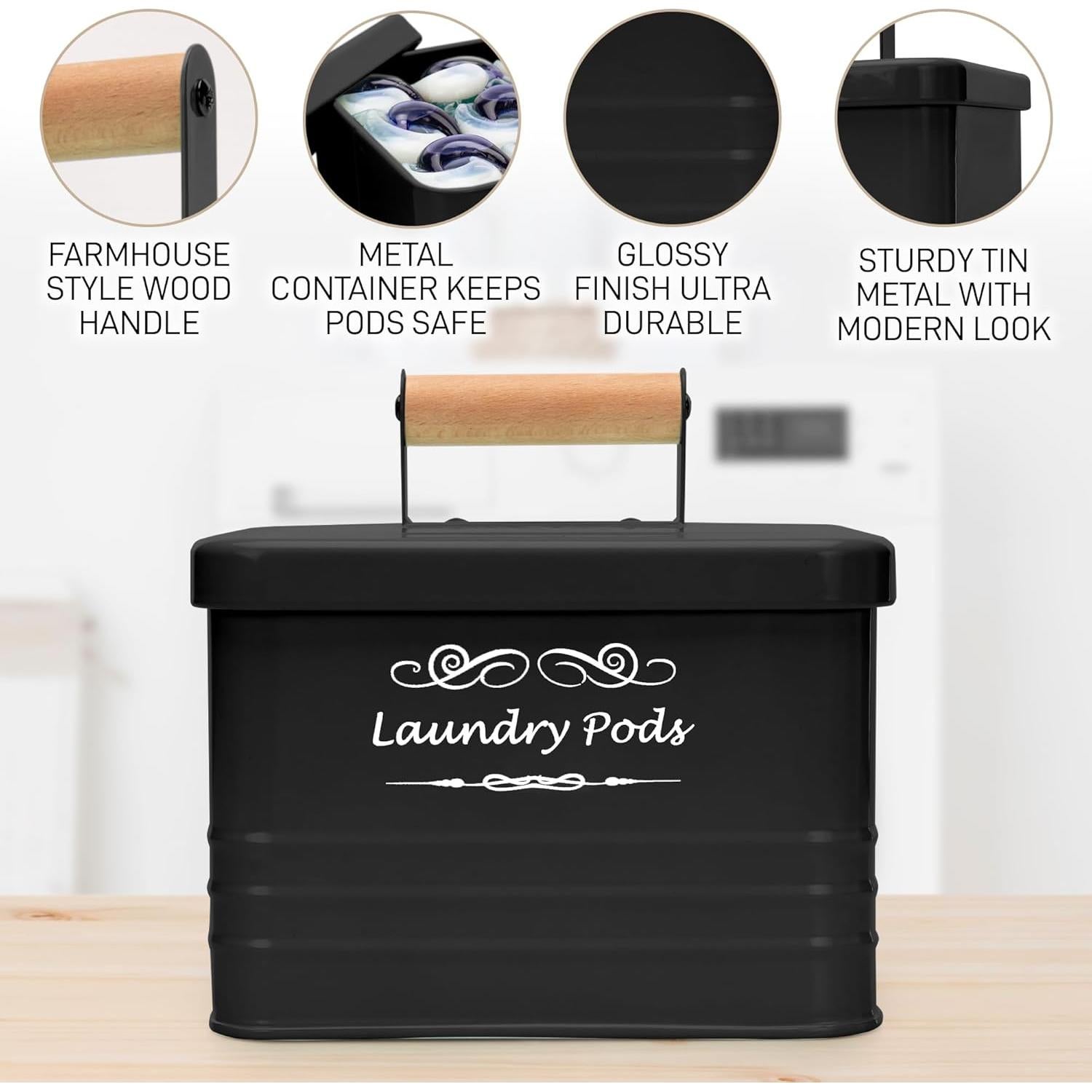 Contenedor de Cápsulas de Lavandería ELITAPRO - Metal Negro