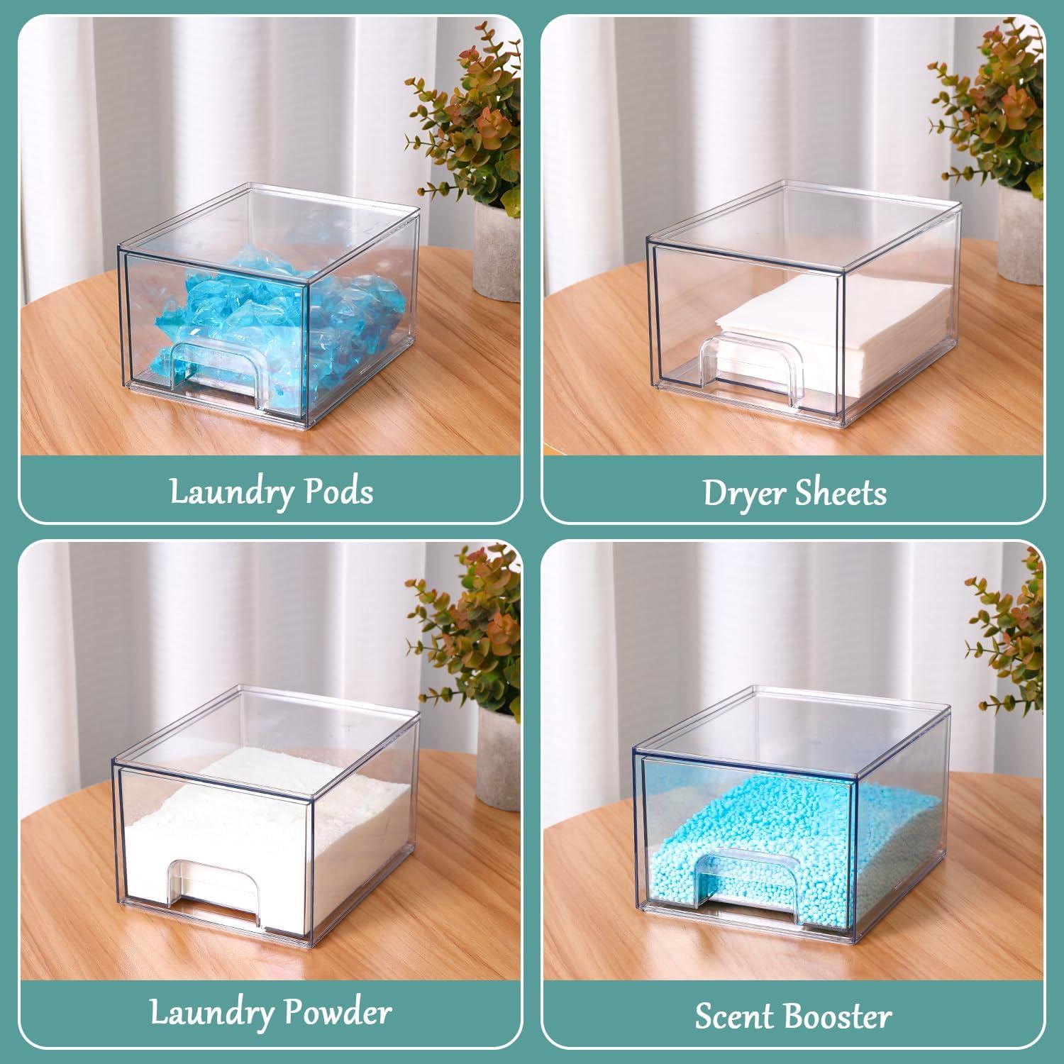 Juego de Contenedores Apilables VEGEVIGI para Lavandería 3 Pack