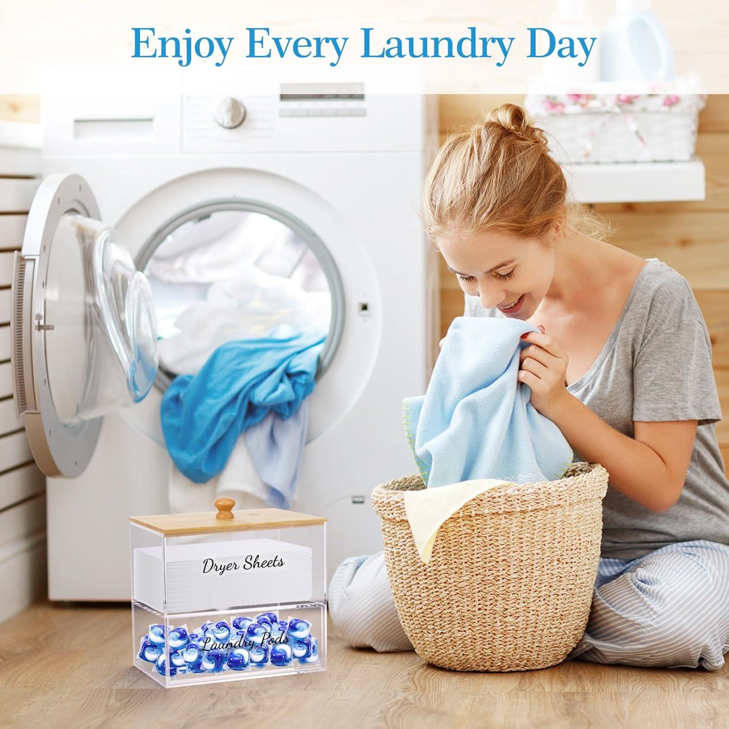 Soporte para Hojas de Secadora JYPS con Cajón y Tapa de Bambú