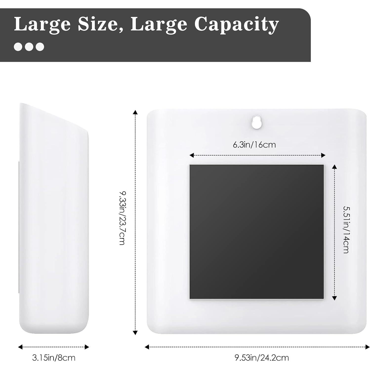 MoKo Magnetic Lint Bin for Laundry Room, Bathroom Washer Saving Container Hanging Widen Storage Holder Orgainzer Basket Wall Mount Trash Can for Detergent Pods Dryer Softener Balls Dryer Sheet, White