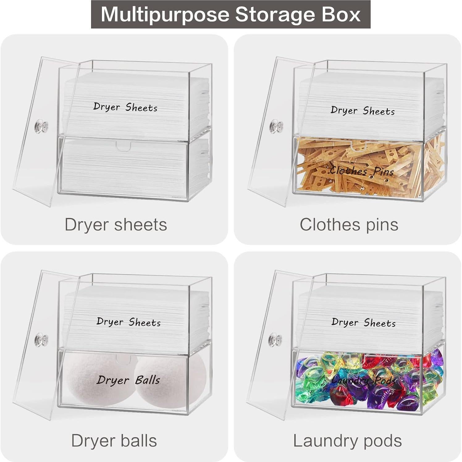 Dispensador de Hojas de Secadora Simetufy Acrílico Transparente