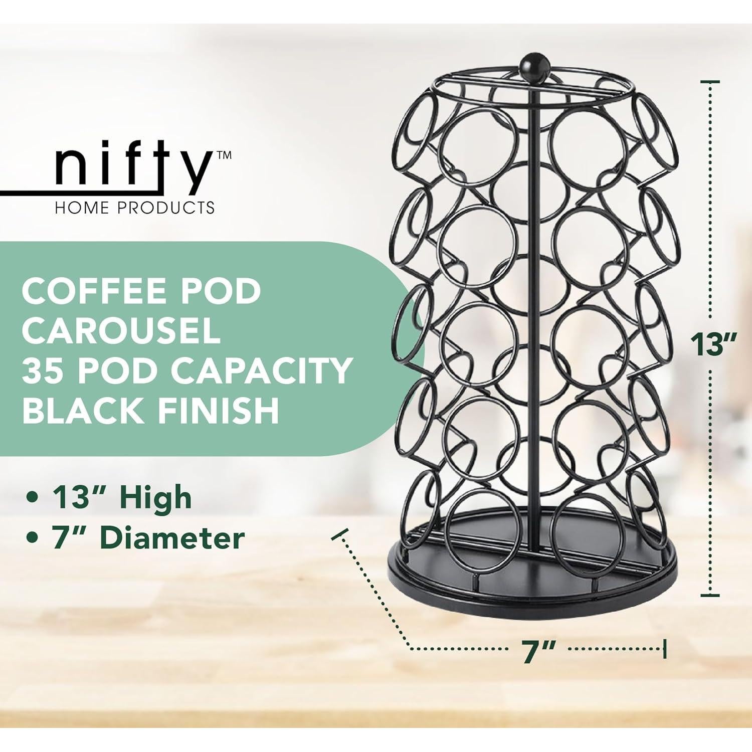 Soporte Giratorio para K Cup Nifty - Organizador Negro 35 Cápsulas