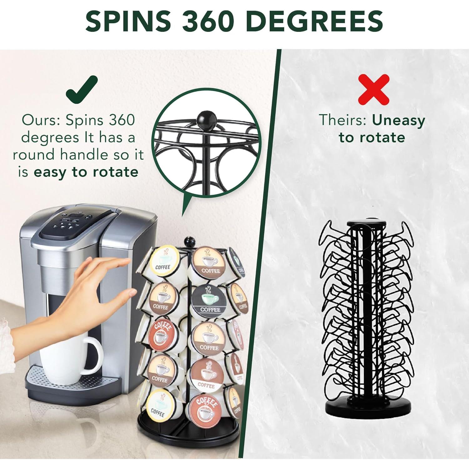 Soporte Giratorio para K Cup Nifty - Organizador Negro 35 Cápsulas