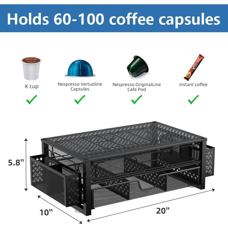 Soporte de Cápsulas de Café Simple Trending Negro 63 K-Cups