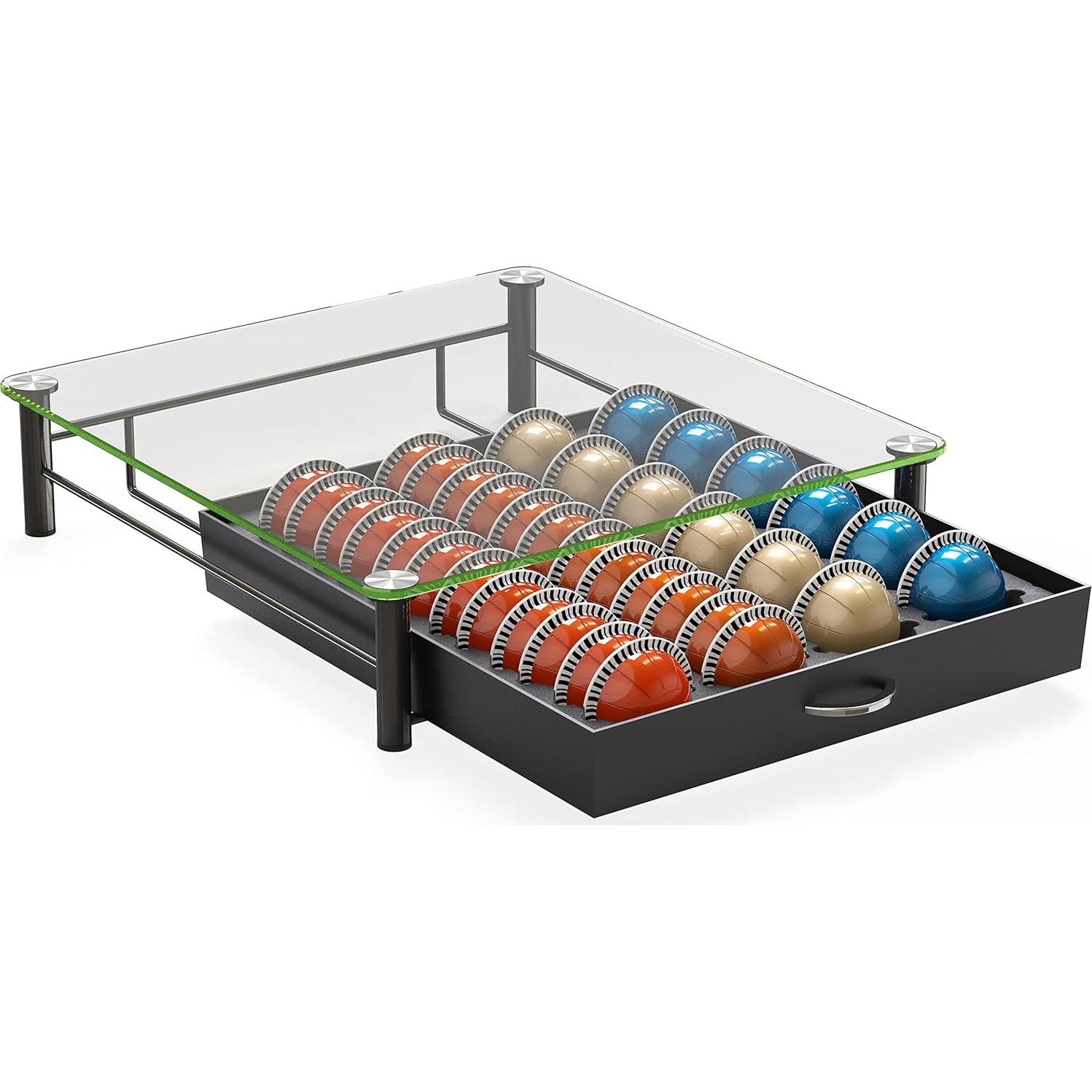 Soporte para Cápsulas Nespresso DecoBros, Vidrio Templado, 24/48 pcs