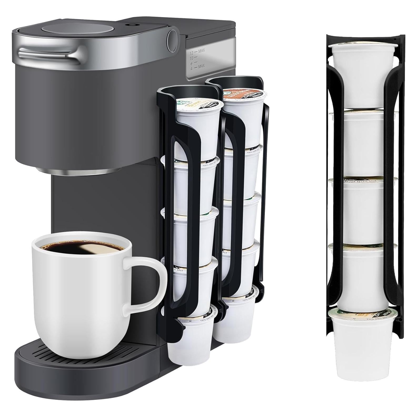 K Cup Holder for Keurig: Coffee Pod Holder for Counter Small Space - Kcup holders for Wall Mount (2, Black)