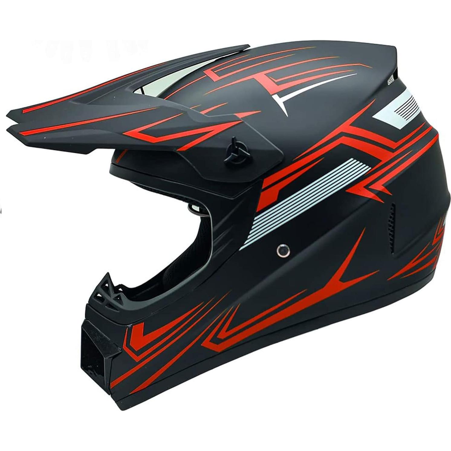 Casco Motocross DJGLKREJG Rojo Unisex Adulto S-XL DOT