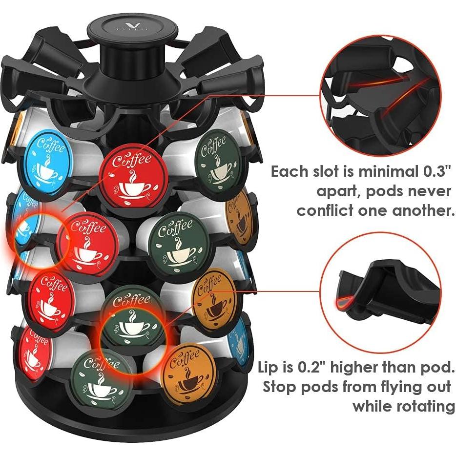 Organizador Carrousel para 40 Cápsulas de Café EVERIE Negro