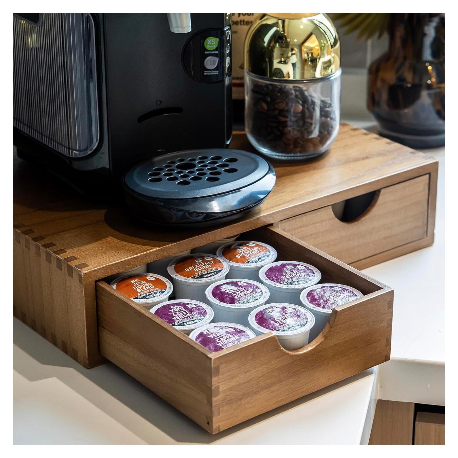 Organizador de K Cup FLYIEE de Madera para 30 Cápsulas