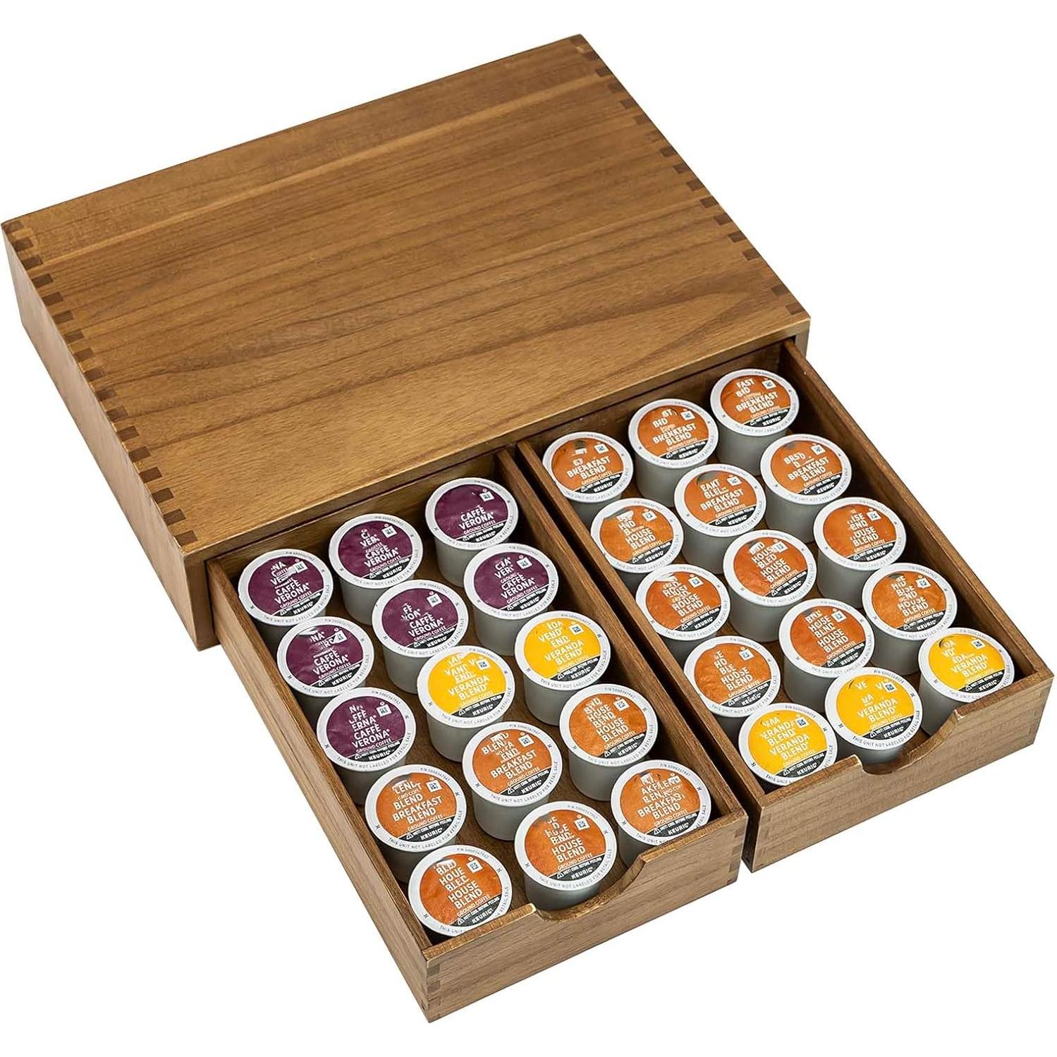 Organizador de K Cup FLYIEE de Madera para 30 Cápsulas